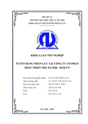 Luận văn tốt nghiệp tuyển dụng nhân lực tại công ty cổ phần phát triển nhà xã hội hud vn