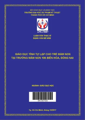 Luận văn thạc sĩ hcmute giáo dục tính tự lập cho trẻ mầm non tại trường mầm non 106 biên hòa đồng nai