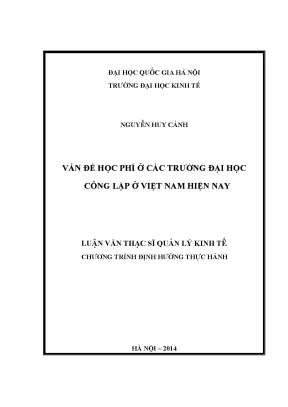 Luận văn thạc sĩ vấn đề học phí ở các trường đại học công lập ở việt nam hiện nay