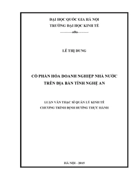 Luận văn thạc sĩ cổ phần hóa doanh nghiệp nhà nước trên địa bàn tỉnh nghệ an