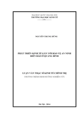 Luận văn thạc sĩ phát triển kinh tế gắn với bảo vệ an ninh biên giới đảo ở quảng bình01
