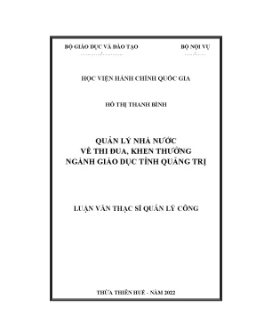 Luận văn thạc sĩ quản lý nhà nước về thi đua khen thưởng ngành giáo dục tỉnh quảng trị