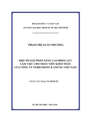 Luận văn thạc sĩ một số giải pháp nâng cao động lực làm việc cho nhân viên kiểm toán của công ty tnhh ernst young việt nam