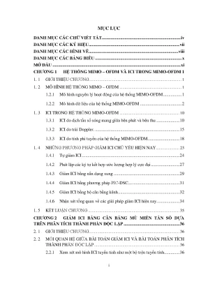 Luận án giảm can nhiễu trong hệ thống mimo ofdm