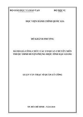 Luận văn thạc sĩ đánh giá công chức các cơ quan chuyên môn thuộc ubnd huyện phụng hiệp tỉnh hậu giang