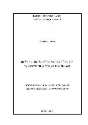 Luận văn thạc sĩ quản trị dự án công nghệ thông tin tại sở tư pháp thành phố hà nội