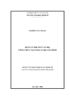 Luận văn thạc sĩ quản lý đội ngũ cán bộ công chức tại cơ quan bộ tài chính