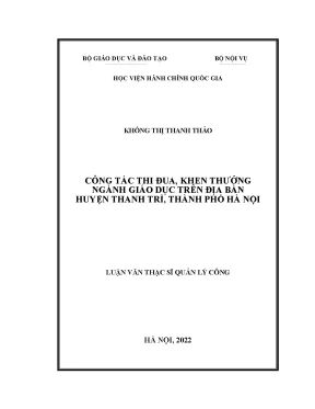 Luận văn thạc sĩ công tác thi đua khen thưởng ngành giáo dục trên địa bàn huyện thanh trì thành phố hà nội