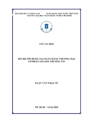 Luận văn thạc sĩ rủi ro tín dụng tại ngân hàng thương mại cổ phần sài gòn thương tín002