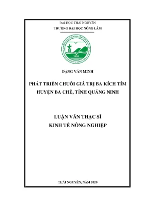 Luận văn tốt nghiệp phát triển chuỗi giá trị ba kích tím huyện ba chẽ tỉnh quảng ninh