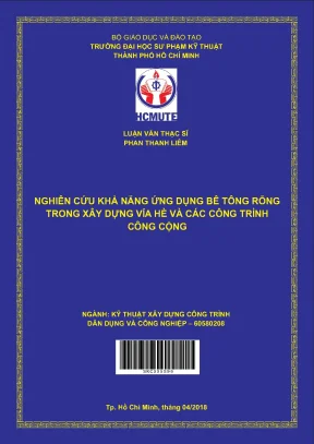Luận văn thạc sĩ hcmute nghiên cứu khả năng ứng dụng bê tông rỗng trong xây dựng vỉa hè và các công trình công cộng