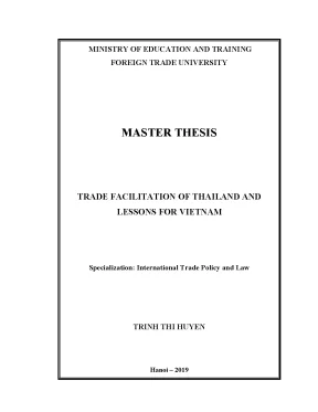 Luận văn thạc sĩ trade facilitation of thailand and lessons for vietnam