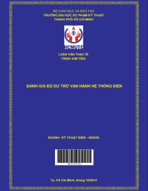 Luận văn thạc sĩ hcmute đánh giá độ dự trữ vận hành hệ thống điện