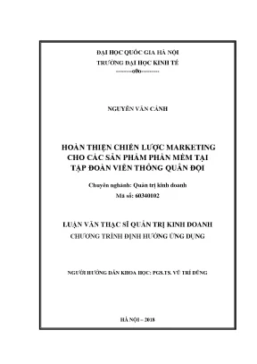 Luận văn thạc sĩ hoàn thiện chiến lược marketing cho các sản phẩm phần mềm tại tập đoàn viễn thông quân đội