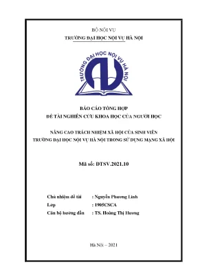 Luận văn tốt nghiệp nâng cao trách nhiệm xã hội của sinh viên trường đại học nội vụ hà nội trong sử dụng mạng xã hội
