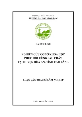 Luận văn tốt nghiệp nghiên cứu cơ sở khoa học phục hồi rừng sau cháy tại huyện hòa an tỉnh cao bằng
