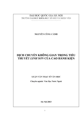 Luận văn thạc sĩ dịch chuyển không gian trong tiểu thuyết linh sơn của cao hành kiện