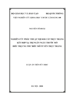 Luận án tiến sĩ nghiên cứu phẫu thuật nội soi cắt trực tràng kết hợp xạ trị ngắn ngày trước mổ điều trị ung thư biểu mô tuyến trực tràng