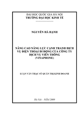 Luận văn thạc sĩ nâng cao năng lực cạnh tranh dịch vụ điện thoại di động của công ty dịch vụ viễn thông vinaphone