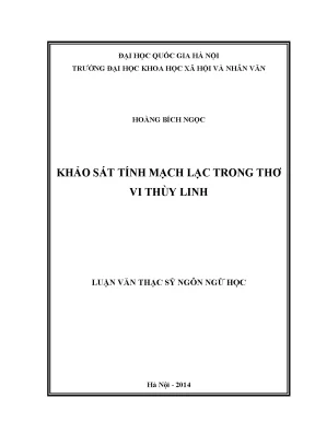 Luận văn thạc sĩ khảo sát tính mạch lạc trong thơ vi thùy linh 60 22 01001