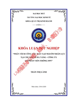 Luận văn tốt nghiệp phân tích công tác đào tạo nguồn nhân lực tại chi nhánh đà nẵng công ty cổ phần viễn thông fpt