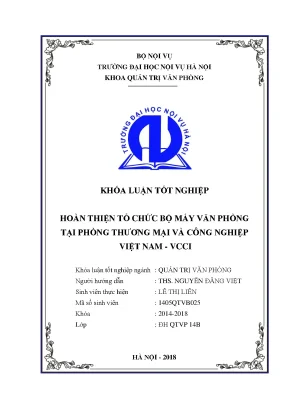 Luận văn tốt nghiệp hoàn thiện tổ chức bộ máy văn phòng tại phòng thương mại và công nghiệp việt nam vcci