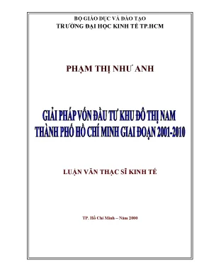 Luận văn thạc sĩ giải pháp vốn đầu tư khu đô thị nam thành phố hồ chí minh giai đoạn 2001 2010 luận văn thạc sĩ