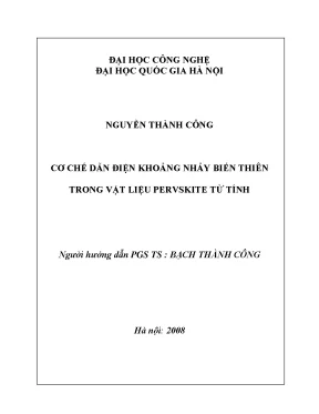 Luận văn thạc sĩ cơ chế dẫn điện khoảng nhảy biến thiên trong vật liệu perovskite từ tính