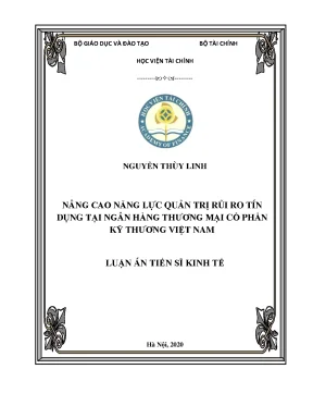 Luận án tiến sĩ giải pháp quản trị rủi ro tín dụng tại ngân hàng thương mại cổ phần công thương việt nam