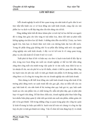 Luận văn tốt nghiệp kế toán tập hợp chi phí sản xuất và tính giá thành sản phẩm của công ty quy chế từ sơn