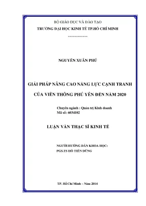 Luận văn thạc sĩ giải pháp nâng cao năng lực cạnh tranh của viễn thông phú yên đến năm 2020 luận văn thạc sĩ