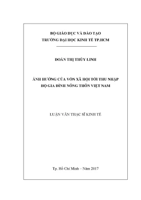 Luận văn thạc sĩ ảnh hưởng của vốn xã hội tới thu nhập hộ gia đình nông thôn việt nam