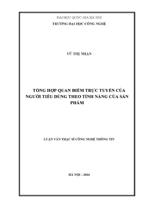 Luận văn thạc sĩ tổng hợp quan điểm trực tuyến của người tiêu dùng theo tính năng của sản phẩm
