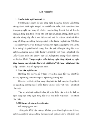 Luận văn tốt nghiệp nâng cao phát triển dịch vụ ngân hàng điện tử tại ngân hàng thương mại cổ phần đầu tư và phát triển việt nam chi nhánh cầu giấy