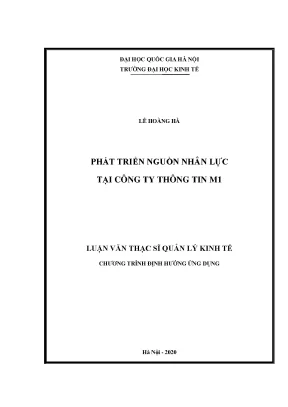 Luận văn thạc sĩ phát triển nguồn nhân lực tại công ty thông tin m1