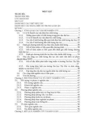 Luận án nghiên cứu các giải pháp nhằm nâng cao chất lượng đào tạo cho sinh viên sư phạm chuyên khoa thể dục thể thao trường đại học tây bắc