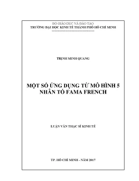 Luận văn thạc sĩ một số ứng dụng từ mô hình 5 nhân tố fama french