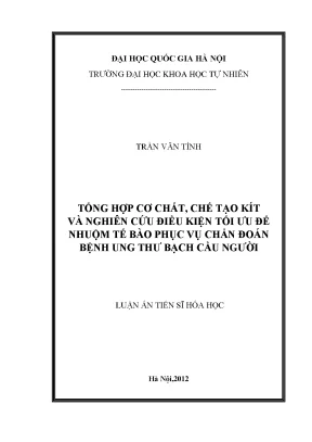 Luận án tiến sĩ tổng hợp cơ chất chế tạo kít và nghiên cứu điều kiện tối ưu để nhuộm tế bào phục vụ chẩn đoán bệnh ung thư bạch cầu người