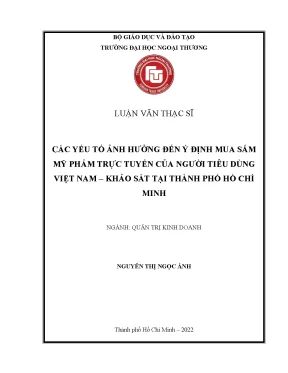 Luận văn thạc sĩ các yếu tố ảnh hƣởng đến ý định mua sắm mỹ phẩm trực tuyến của ngƣời tiêu dùng việt nam