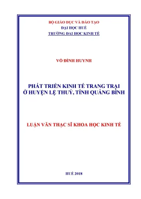 Luận văn thạc sĩ phát triển kinh tế trang trại ở huyện lệ thủy tỉnh quảng bình