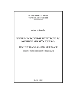 Luận văn thạc sĩ quản lý các dự án đầu tư xây dựng tại ngân hàng nhà nước việt nam