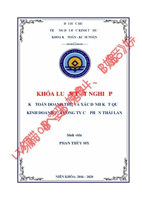 Luận văn tốt nghiệp kế toán doanh thu và xác định kết quả kinh doanh tại công ty cổ phần thái lan