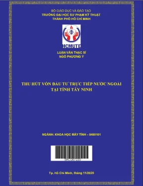 Luận văn thạc sĩ hcmute thu hút vốn đầu tư trực tiếp nước ngoài tại tỉnh tây ninh
