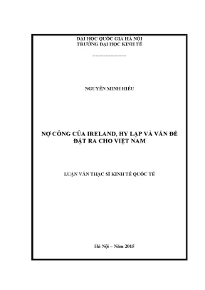 Luận văn thạc sĩ nợ công của ireland hy lạp và vấn đề đặt ra cho việt nam