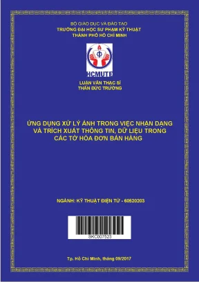 Luận văn thạc sĩ hcmute ứng dụng xử lý ảnh trong việc nhận dạng và trích xuất thông tin dữ liệu trong các tờ hóa đơn bán hàng