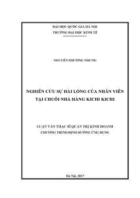 Luận văn thạc sĩ nghiên cứu sự hài lòng của nhân viên tại chuỗi nhà hàng kichi kichi