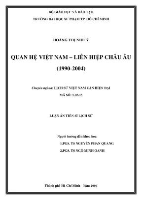 Luận văn thạc sĩ quan hệ việt nam liên hiệp châu âu 1990 2004