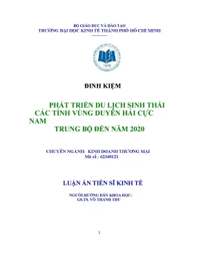 Luận văn thạc sĩ phát triển du lịch sinh thái các tỉnh vùng duyên hải cực nam trung bộ đến năm 2020 luận án tiến sĩ