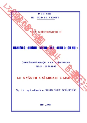 Luận văn thạc sĩ nghiên cứu hình ảnh điểm đến du lịch huế min