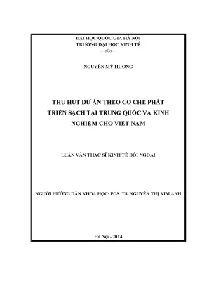 Luận văn thạc sĩ thu hút dự án theo cơ chế phát triển sạch ở trung quốc và kinh nghiệm cho việt nam